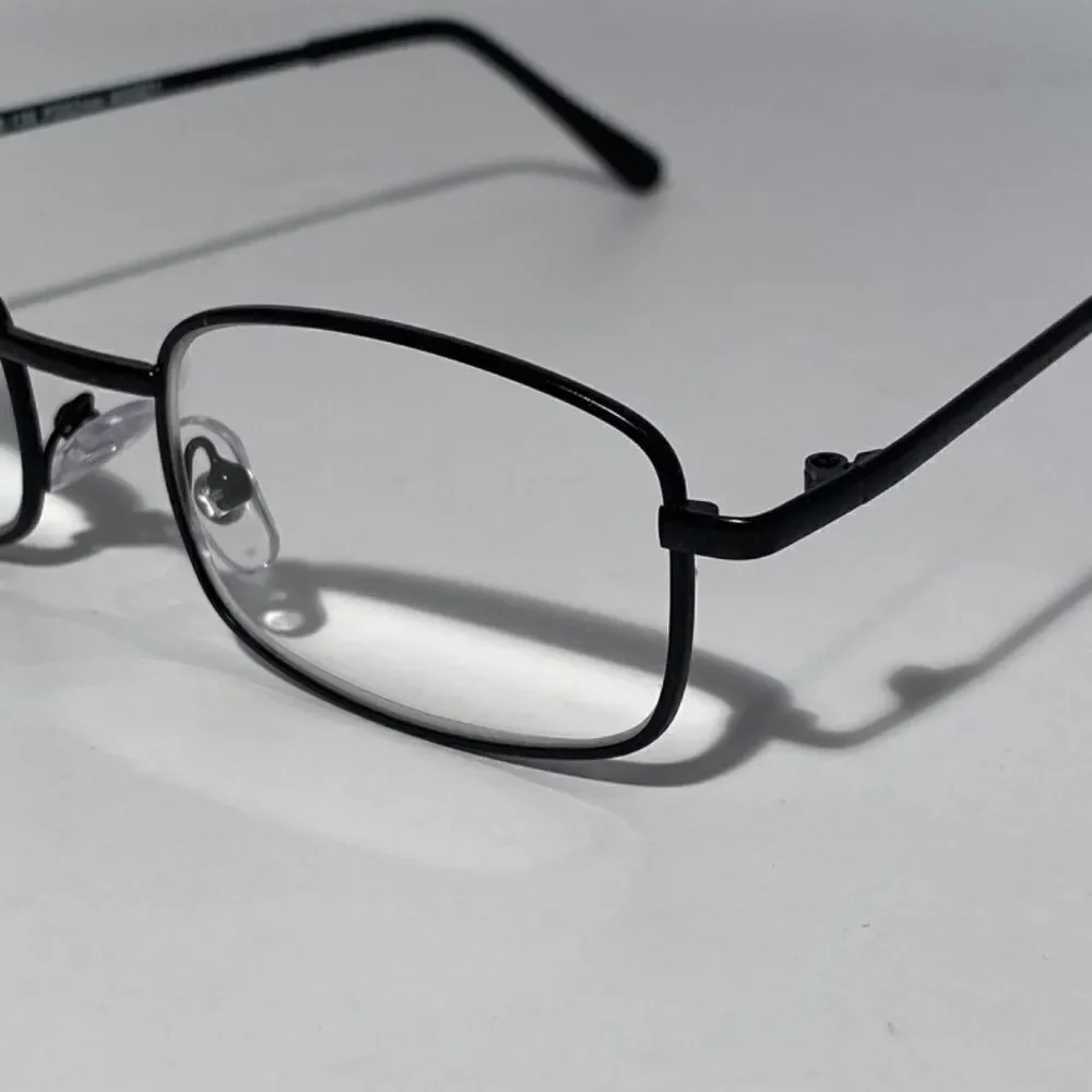 Reading Glasses 2.50 Rectangular Black Metal Readers